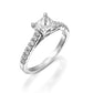 1 1/4 CT Diamond Engagement Ring Princess Cut H/SI2 14K White Gold Size 6