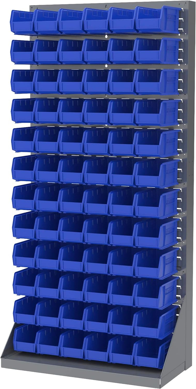 30230 Akrobins Plastic Hanging Stackable Storage Organizer Bin, 11-Inch X 5-Inch X 5-Inch, Blue, 12-Pack