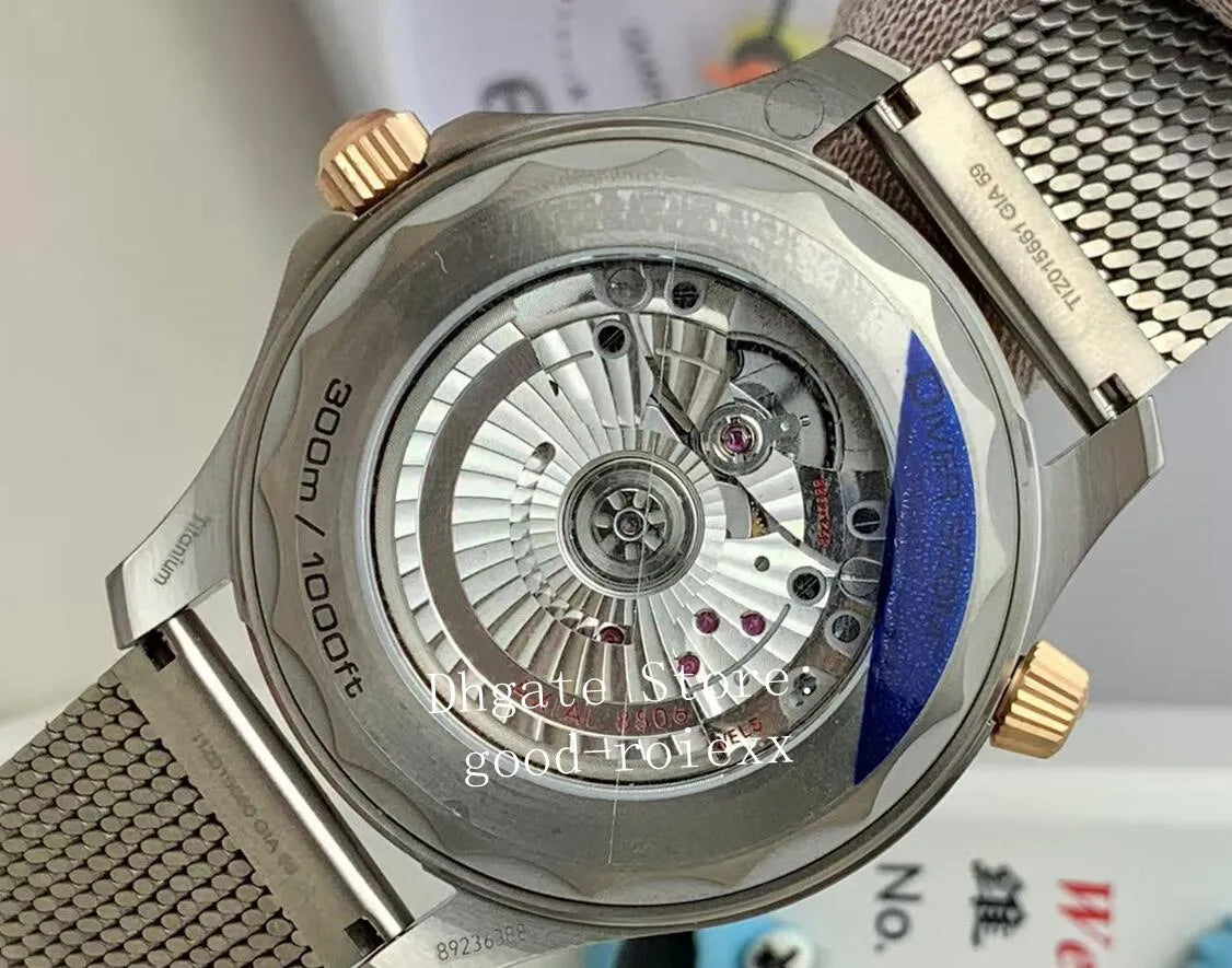 42Mm Men'S Bronze Watches Men Vsf Automatic Cal.8806 Movement Vs Aluminum Bezel Dial Watch Sbf Mesh Gold Burgundy Bracelet Diver 300M Luminous Wristwatches