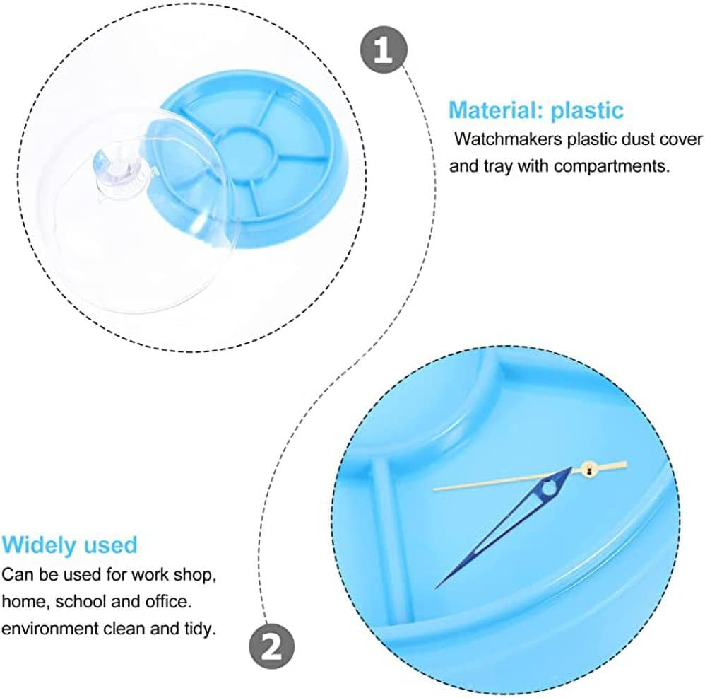 Watch Movement Dust Cover Watch Parts Tray, Moistureproof Anti-Dust Tray Box for Watches Movement Parts