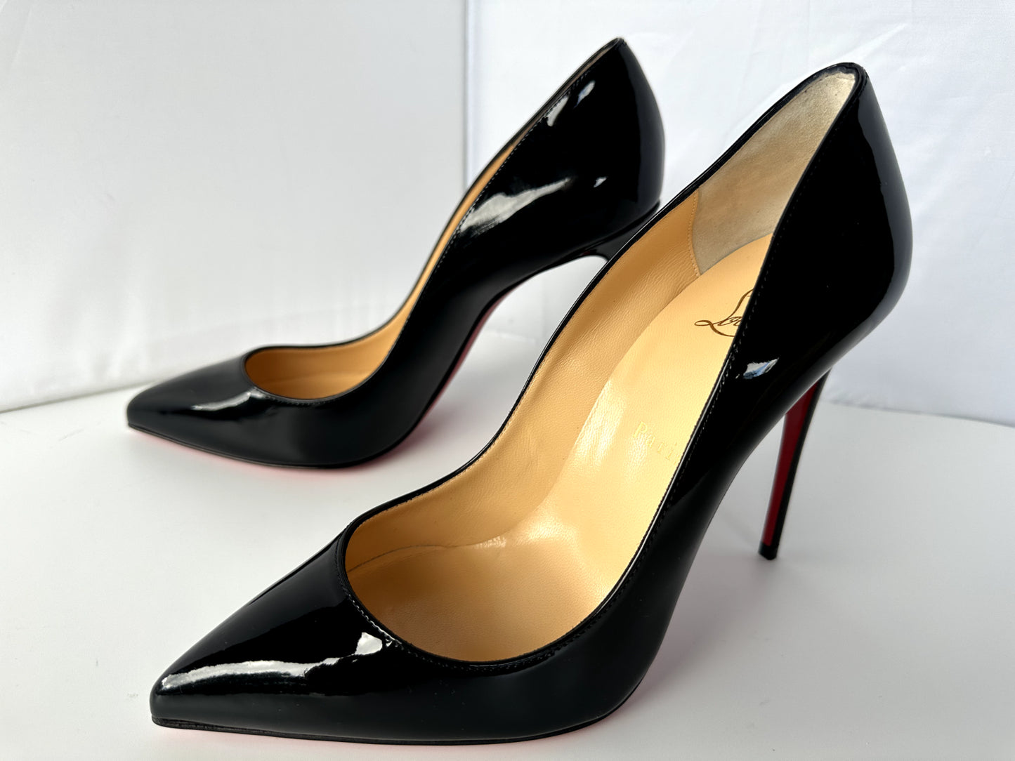 New Christian Louboutin Shoes so Kate 120MM Pumps Size 39 Black Patent Leather