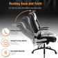 High Back Office Chair- Flip Arms Adjustable Built-In Lumbar Support, Executive Computer Desk Chair Work Chairs, Thick Padded Strong Metal Base Quiet Wheels, Ergonomic Design for Back Pain