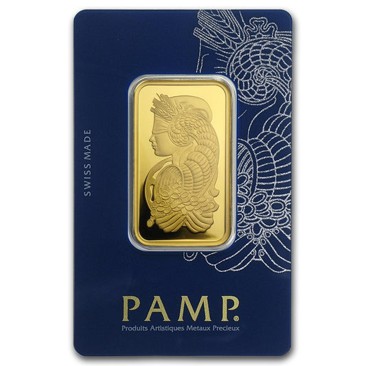 1 Oz Gold Bar PAMP Suisse Lady Fortuna Veriscan (In Assay) .9999 Fine