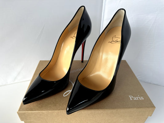 New Christian Louboutin Shoes so Kate 120MM Pumps Size 39 Black Patent Leather