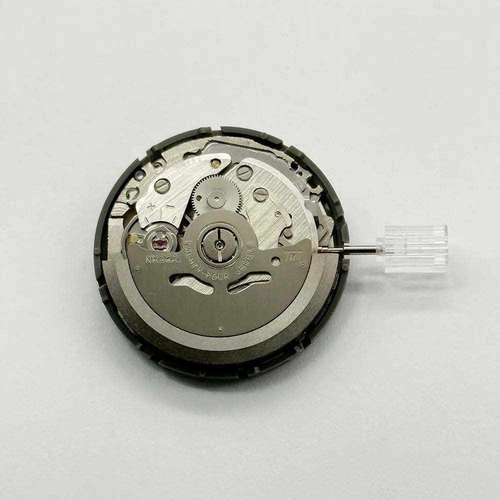 Japan Genuine NH36A Automatic Movement White Day-Date 3:00 Crown at 3.0/3.8 O'Clock 24 Jewels NH36 4R36A Modified Watch Parts