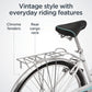 Wayfarer Hybrid Bike, 700C Mens and Womens Bike, 7-Speed Hybrid Bicycle, Retro Steel Frame, Front and Rear Linear Pull Brakes, Fenders, Cargo Space, Adult Bicycle
