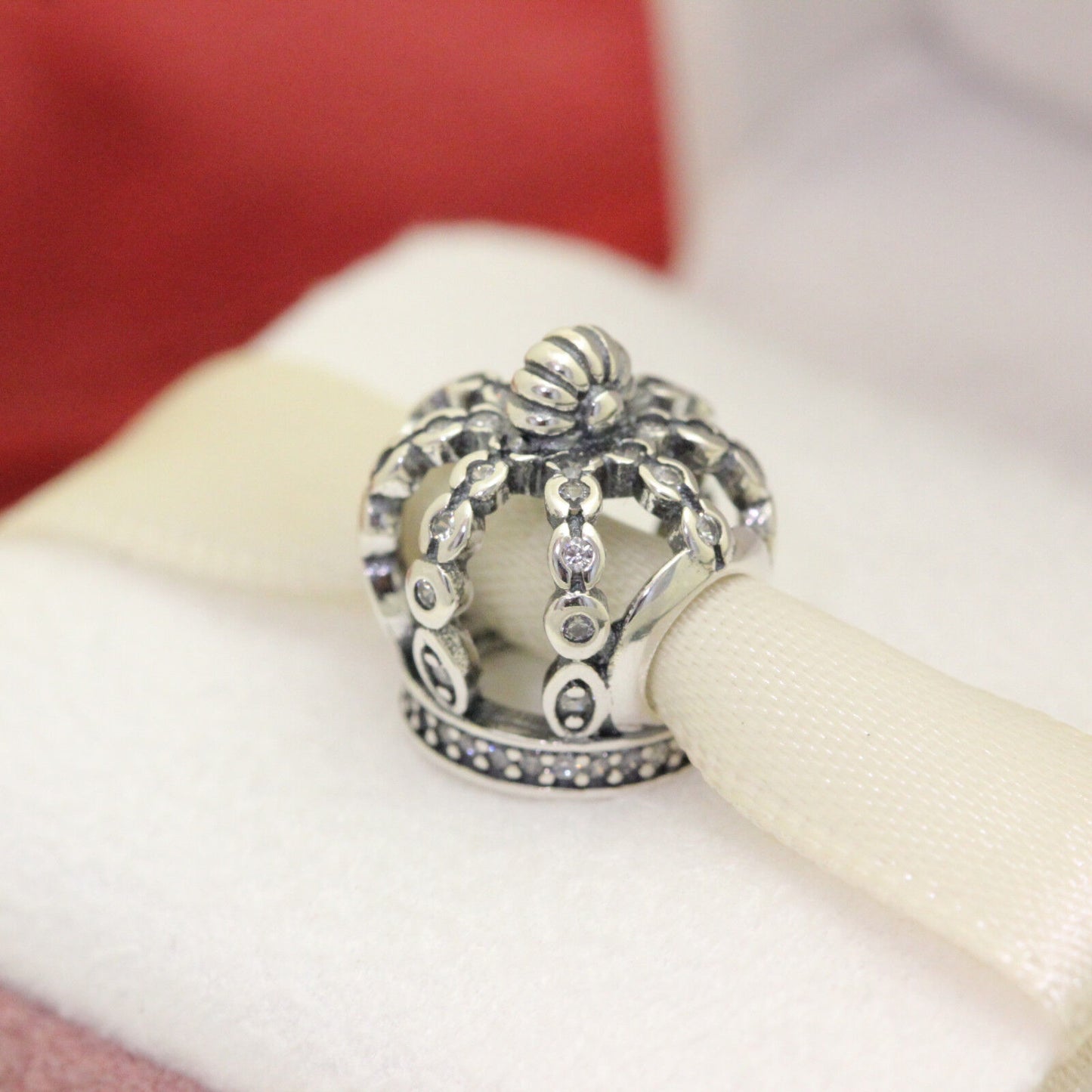 * Authentic Pandora Silver Fairytale Crown CZ Bead 792058CZ Queen Princess Charm