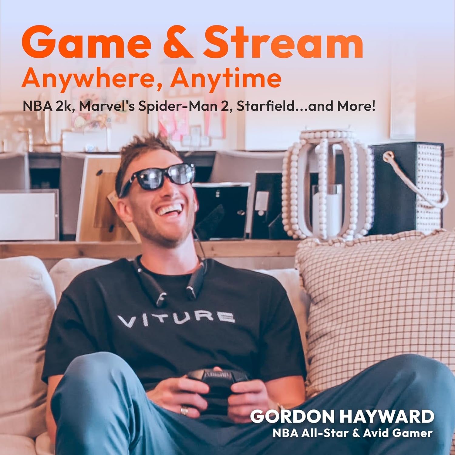 One Neckband, Official Partner of Psplay & Xbxplay, 128GB Storage, Remote Play, Cloud Gaming, App Store, Stream on Game Consoles, Support Miracast, Bluetooth (Jet Black)