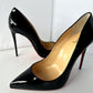 New Christian Louboutin Shoes so Kate 120MM Pumps Size 39 Black Patent Leather