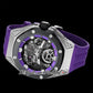 TWF 42 A2965 Hand Winding Mens Watch Tourbillon Titanium Steel Case Ceramic Bezel 3D Black Panther Dial Purple Rubber Strap 2022 Super Edition Watches Pureitme C3