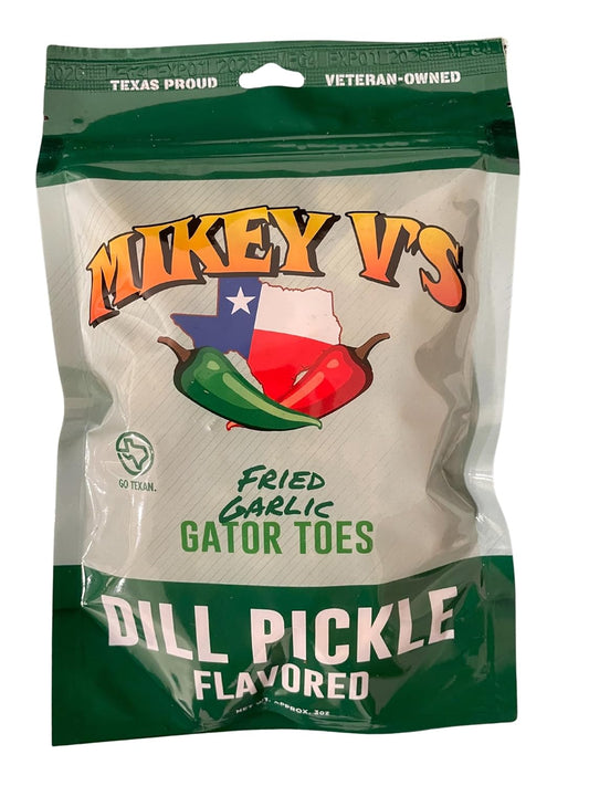 Dill Pickle "Gator Toes", Deep Fried Garlic Snacks, 3.9Oz.