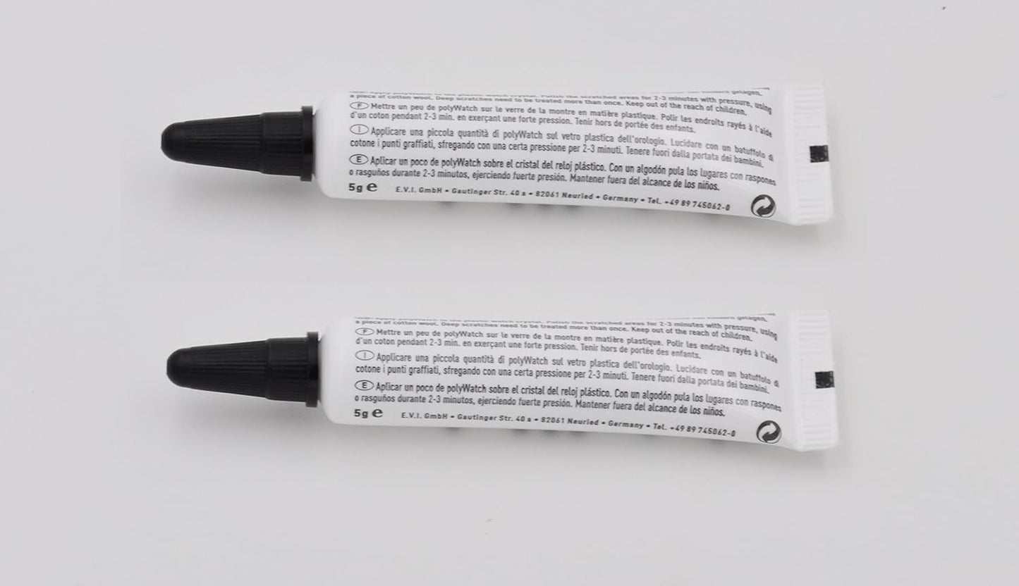 Poly Watch Plastic Crystal Glass Polish & Scratch Remover Repair Tool(2 Units) with 2 Pieces of Cloth