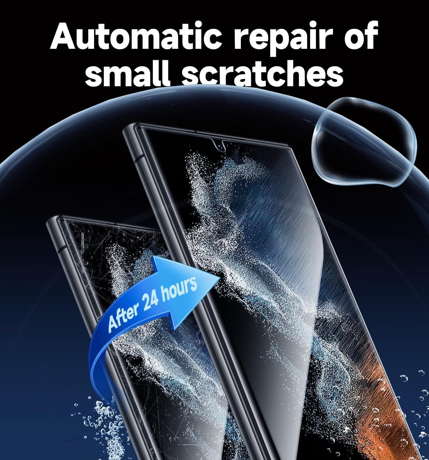 2 Pack for Samsung Galaxy S22 Ultra Screen Protector [Ceramic Film] 6.8 Inch,[100% Fingerprint ID Compatible] Easy Installation Tray, Shock-Resistant, 3D Curved, Bubble Free, Scratch Proof,