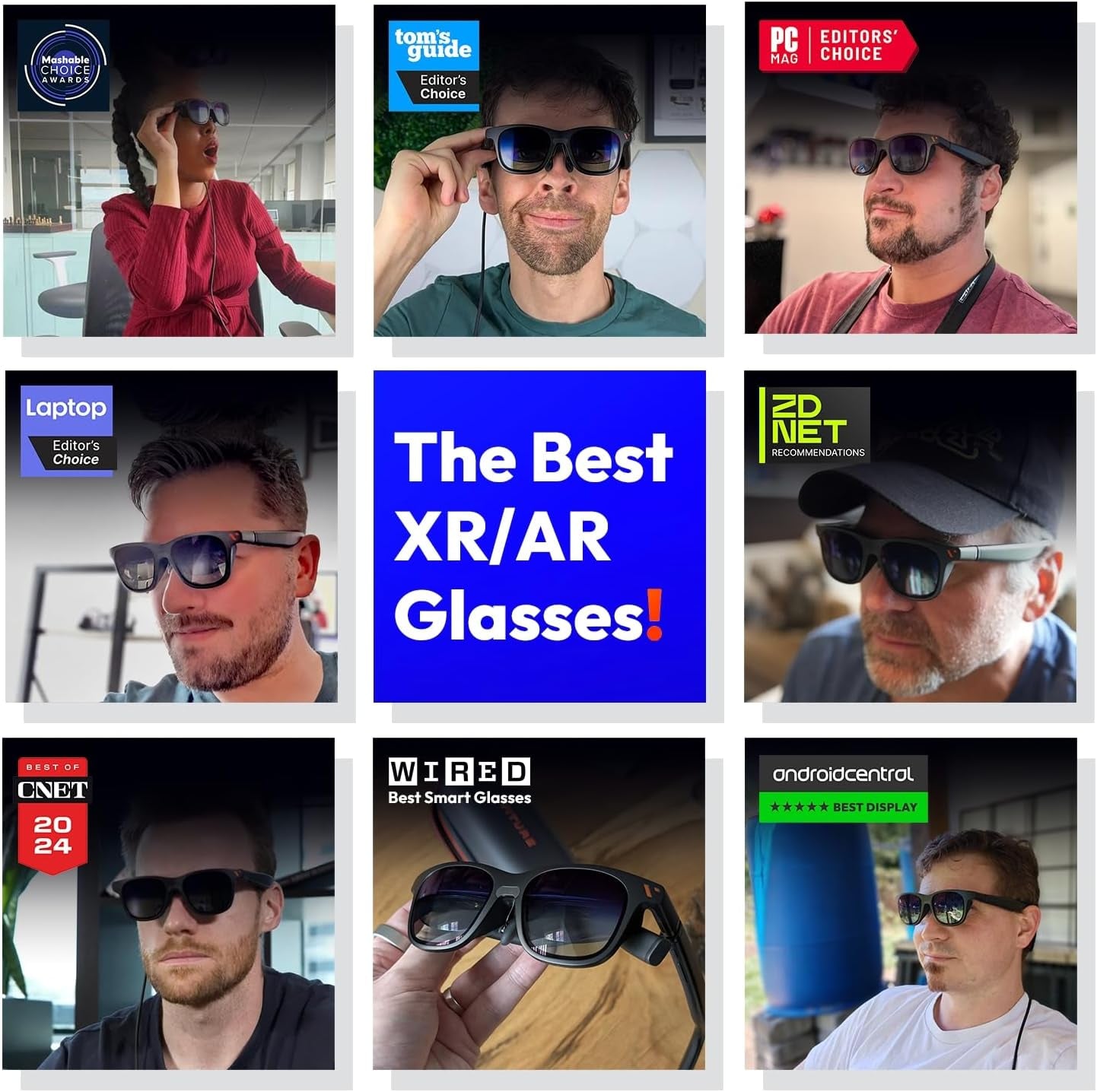Pro XR/AR Glasses — 135" 120Hz 1000Nits Ultraclarity Display, Harman Audio, Myopia Adjustments, Electrochromic Film, Video Display Glasses for Iphone 16/15/Android/Mac/Pc/Steam Deck/Consoles
