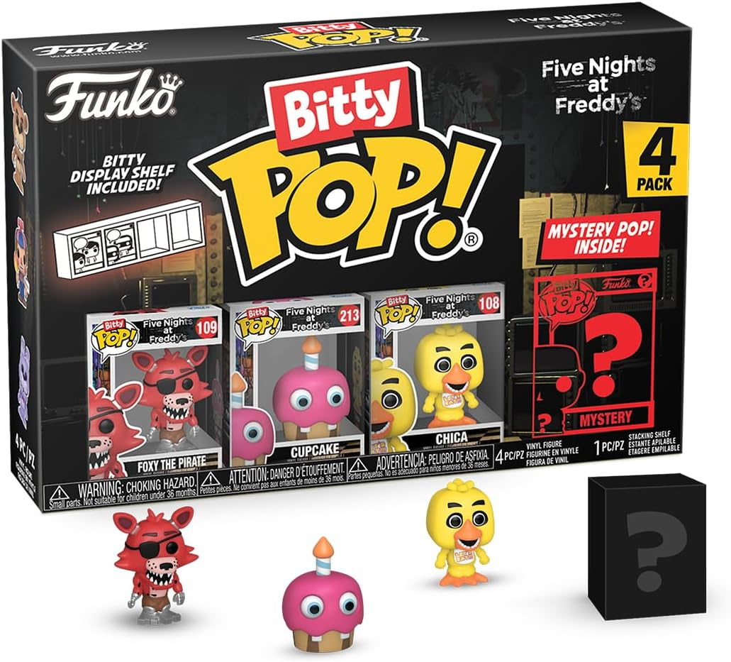 Bitty Pop!: Five Nights at Freddy'S Mini Collectible Toys 4-Pack - Foxy, Cupcake, Chica & Mystery Chase Figure (Styles May Vary)