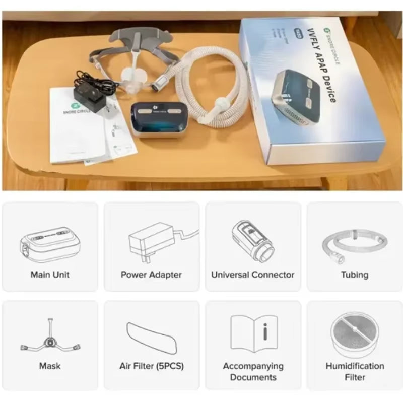 Bluetooth Mini CPAP Stop Snoring APAP Portable anti Snoring and Sleep Apnea for Sleep Apnea Syndrome and OSA Sleep Aid with Mask