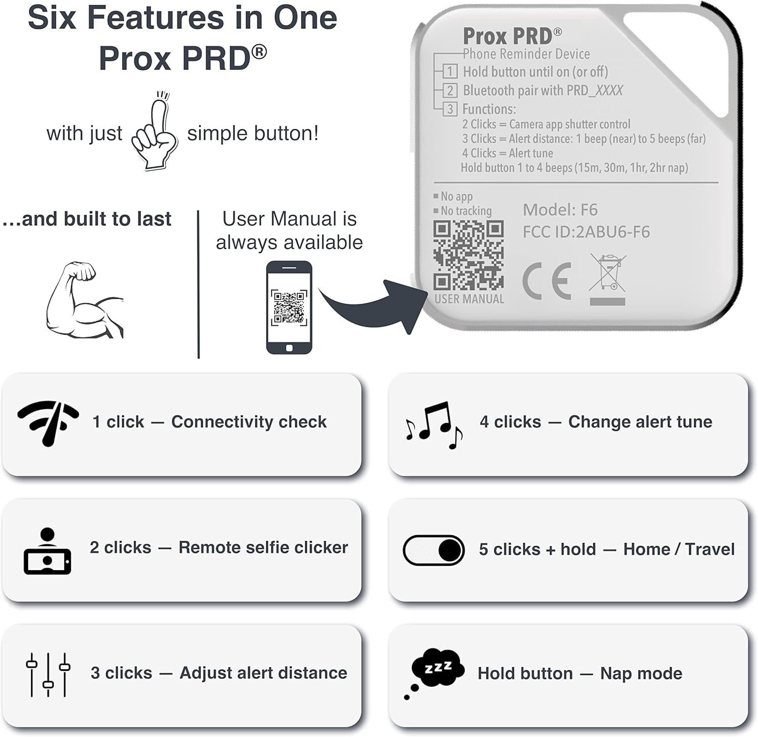 Prox PRD - Phone Separation Alert Device | Stop Forgetting or Leaving Phone behind at Home, Work, Restaurant, or Car | Proximity Alert Notification Approx 50-150Ft | Stay Connected | No Subscription