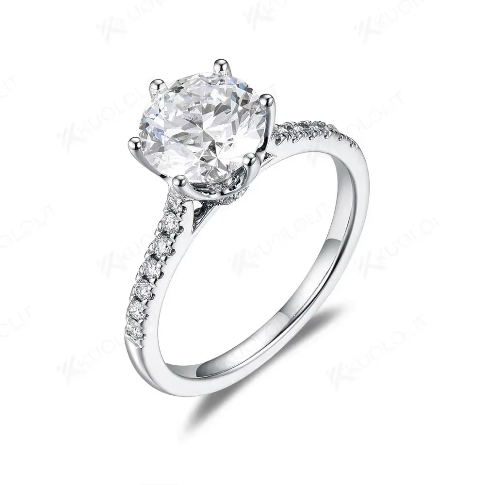 IGI 2CT Lab Grown Diamonds D/VS1 VS2 Ring for Women Soild 18K 14K 10K PT950 White Gold for Engagement Wedding Christmas