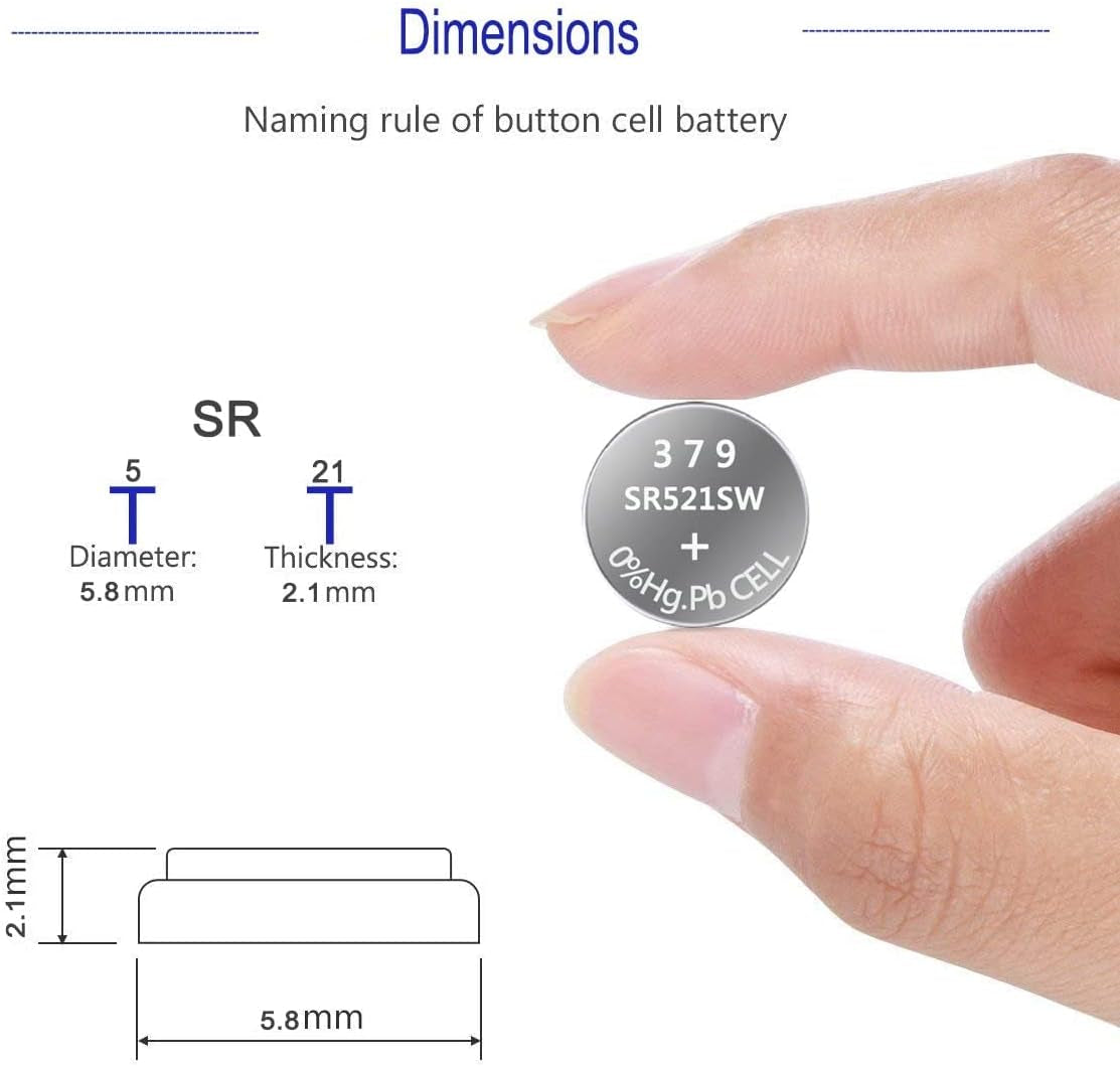 379 SR521SW V379 Watch Battery 1.5V Button Cell (10-Pack)