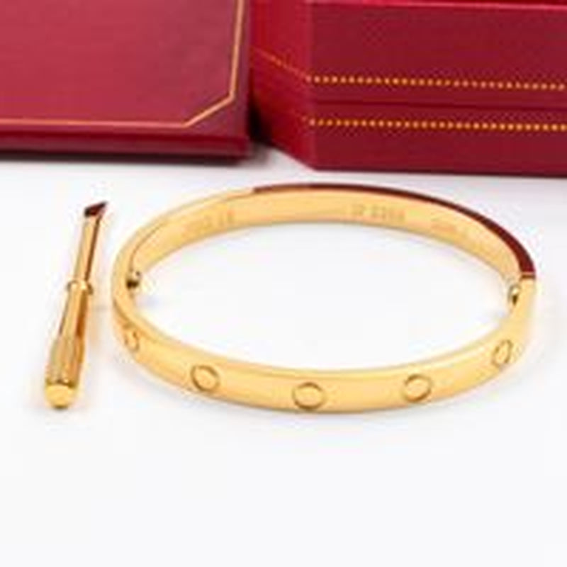 Red Box Luxury Bracelets Bangles for Women Men Rose Gold Silver 4 CZ Titanium Steel Screw Designer Fashion Bracelets Jewelry High Quality Love Bracelet