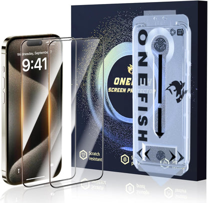 Full Edge Coverage Tempered Glass Screen Protector for Iphone 16 Pro Max 6.9 Inch, 2 Pack Edge Reinforcement, Self-Aligning Installation, Case Friendly HD Screen Protectors