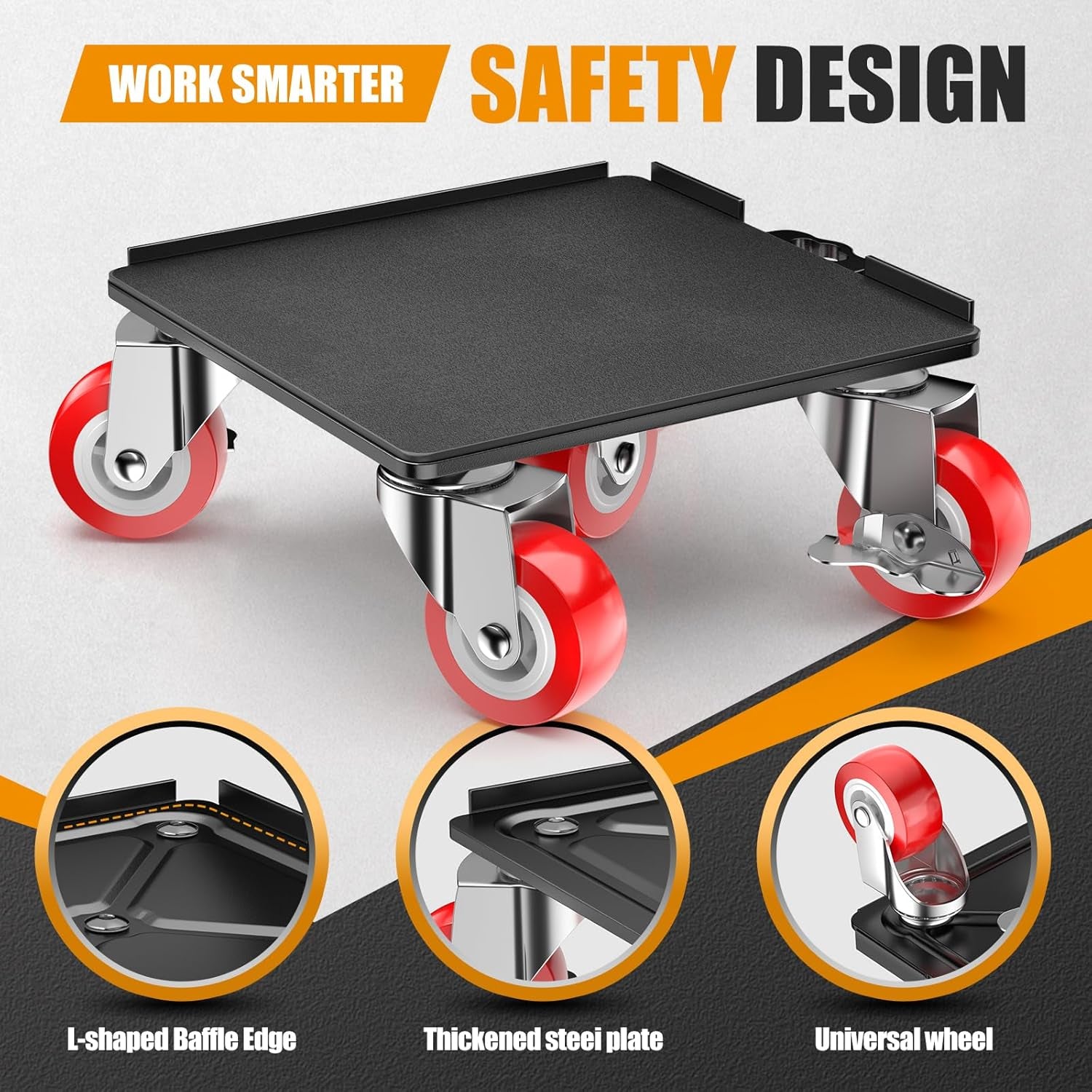 Furniture Dolly,Furniture Mover Pro Set,Furniture Lifter with 5 360° Rotatable Rubber Universal Wheels，Carbon Steel Panel Furniture Movers，Maximum Load 3307Lbs.Red.