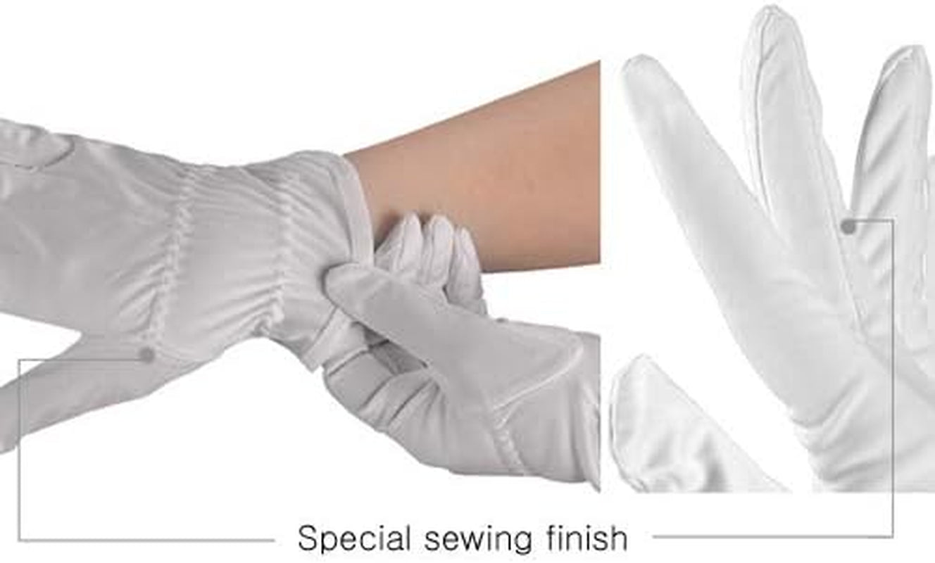 Microfiber Gloves Scratches Fingerprints (White) Protection for Jewelry Collectibles Lenses Coin Silver Archival Costume Inspection