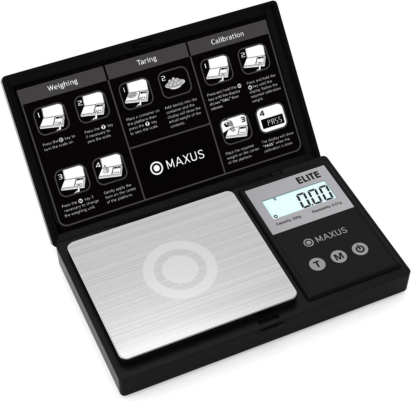 Precision Pocket Scale 500G X 0.01G, Digital Gram Scale with Tray, Small Food Scale, Jewelry Scale, Ounces Grains Scale with Backlit LCD