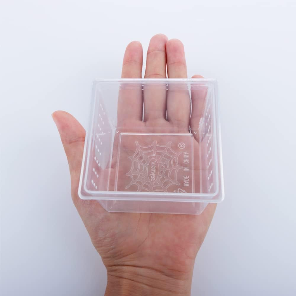 10 Pcs Insect Spider Terrariums Breeding Box Hatching Container Small Reptile Scorpion Centipede Acrylic Breeding Box (Small Size)