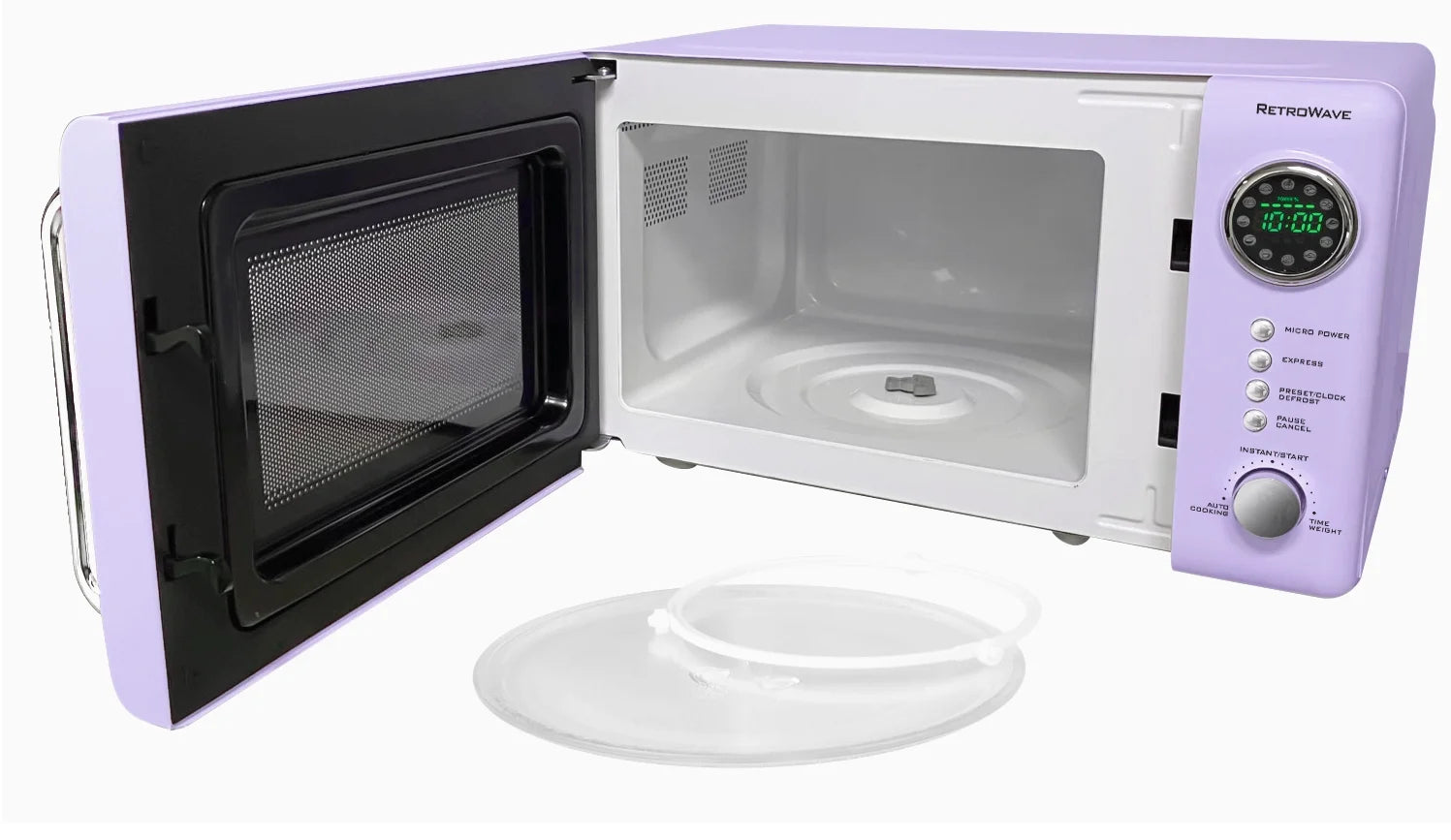 Retro 0.7 Cu. Ft. 700-Watt Countertop Microwave Oven, Lavender