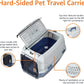 - 2-Door Top-Load Hard-Sided Dogs, Cats Pet Travel Carrier, Gray & Blue, 22.8"L X 15.0"W X 13.0"H