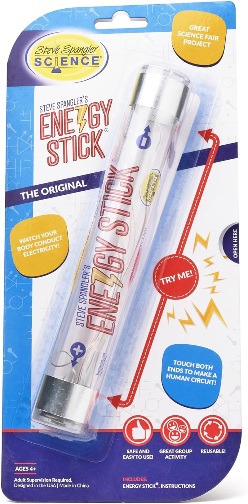 Energy Stick – Fun Science Kits for Kids to Learn about Conductors of Electricity, Safe, Hands-On STEM Learning Toy, Independent or Group Activity for Classrooms or Home