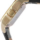 Women'S 14K Gold-Plated Tank Crystal Bezel Roman Numeral Black Leather Band Watch 3052BK
