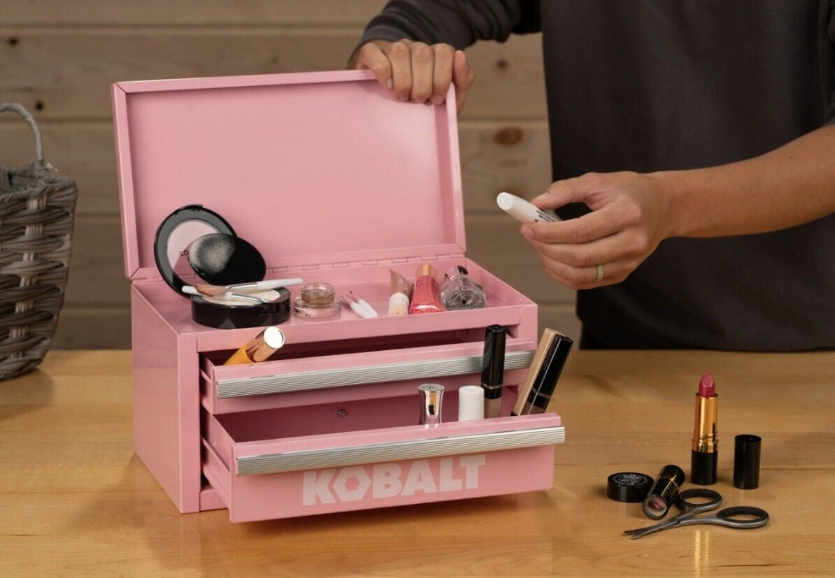 Kobalt Mini 2 Drawer Steel Tool Box Pink (54422) | 25Th Anniversary Fast Ship💖