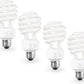 E26 Standard Screw Base 23Watt CFL Light Bulb - 4 Pack 2700 Kelvin for a Warm White and 1600 Lumens (100 Watt Light Bulb Equivalent) - UL Listed