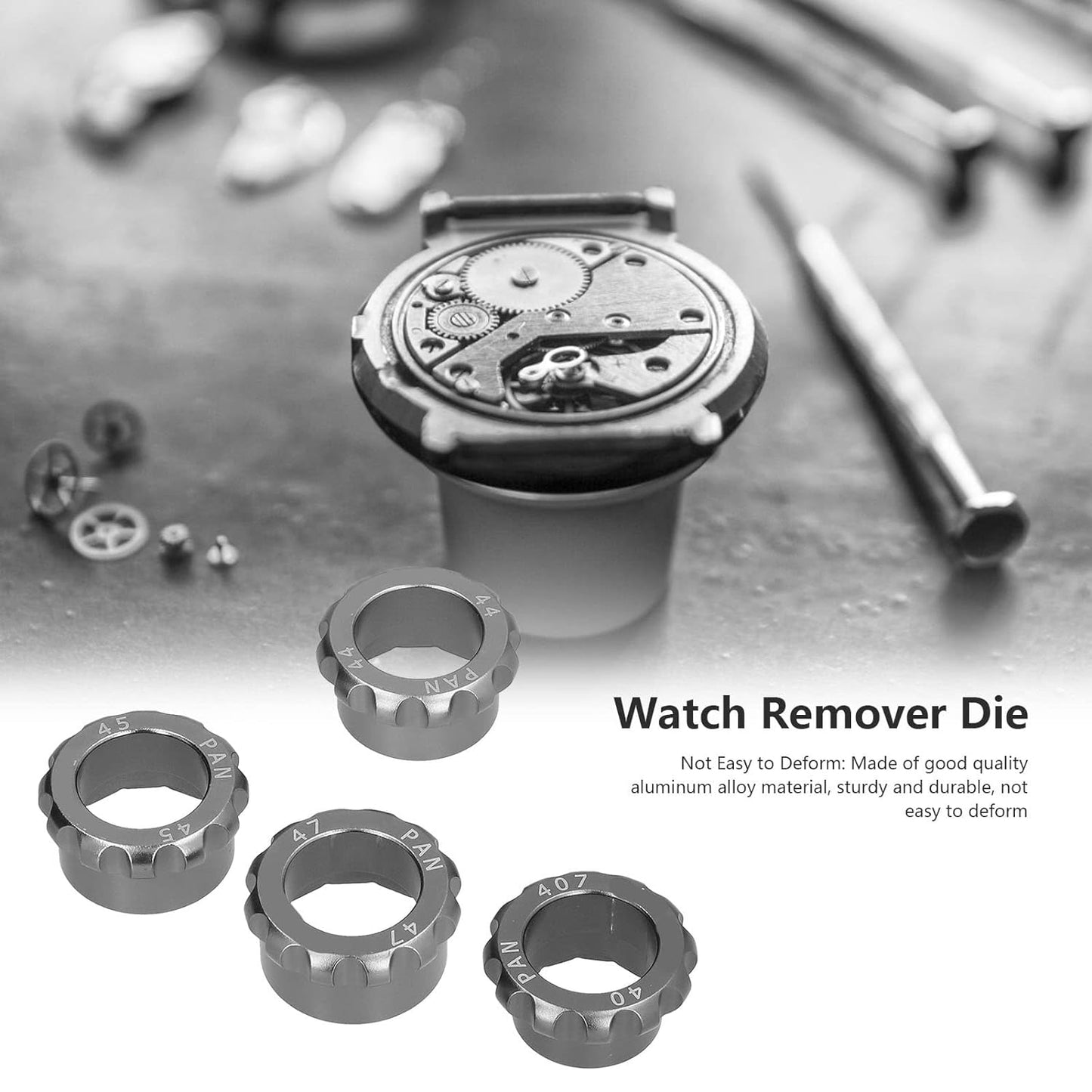 4Pcs Watch Opener Die Watch Case Back Cover Opener Die, Watch Back Case Remover Tool, Watch Back Remover Openers for Watch Making and Repair for 40, 44, 45, and 47Mm Watch Cover