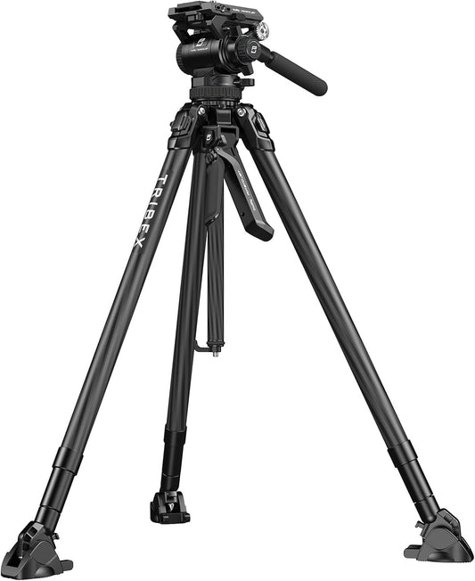 X Potato Jet Tribex Hydraulic Carbon Fiber Tripod, Fast Extend Camera Video Tripod with 4-Step Counterbalance Fluid Head, Step-Less Damping on Pan/Tilt, Load 13.2Lbs for Dslr(Standard Series)