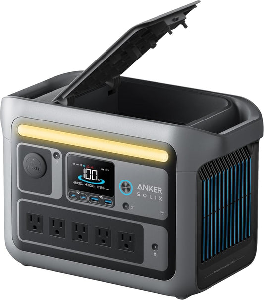 SOLIX C800 Portable Power Station, 1200W (Peak 1600W) Solar Generator, Full Charge in 58 Min, 768Wh Lifepo4 Battery for Outdoor Camping, Rvs, Road Trip, and Power Outages (Optional Solar Panel)