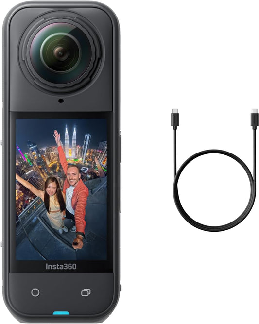 X5 - Waterproof 8K 360° Action Camera, Leading Low Light, Invisible Selfie Stick Effect, Rugged and Replaceable Lens, 3-Hour Battery, Built-In Wind Guard, Stabilization, Triple AI Chip Design