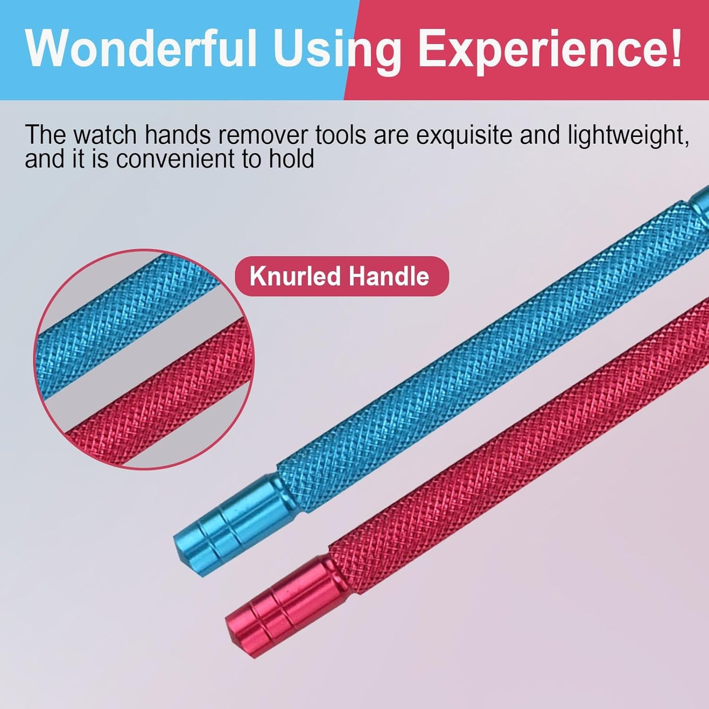 2Pcs Watch Hands Removers, Lever Type Puller Watch Tool Watch Hand Removal Tool for Watch Hands Removers Replace(Red + Blue)