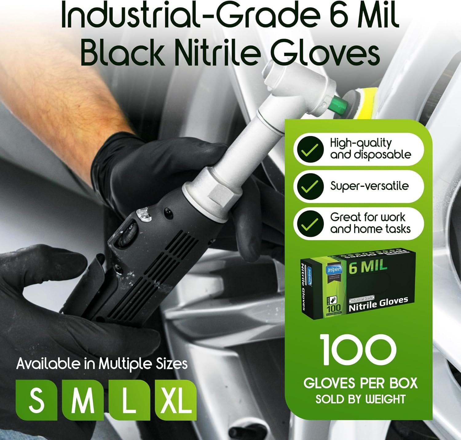 Black Nitrile Gloves HEAVY DUTY 6 Mil Nitrile Chemical Resistant Medical Cooking Cleaning Disposable Black Gloves