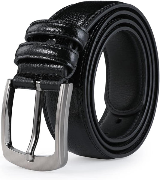 Mens Belts Big and Tall 36"-70" Men Leather Belt Casual Work Dress Belt,Black & Brown Colors