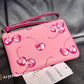 NWT COACH Corner Zip Wristlet with Cherry Print CR819