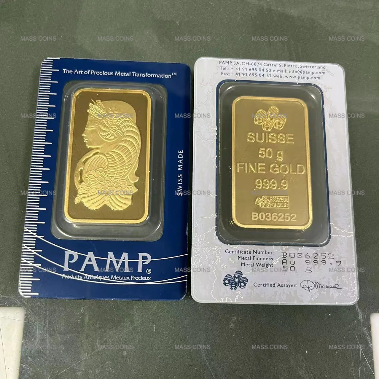 (Link 1) 1Oz/2.5G/5G/10G/20G/50G/100G Copper Bar 24K Gold Plated Bullion Ingot (Sealed Packaging) Non-Magnetic Unique Serial No.