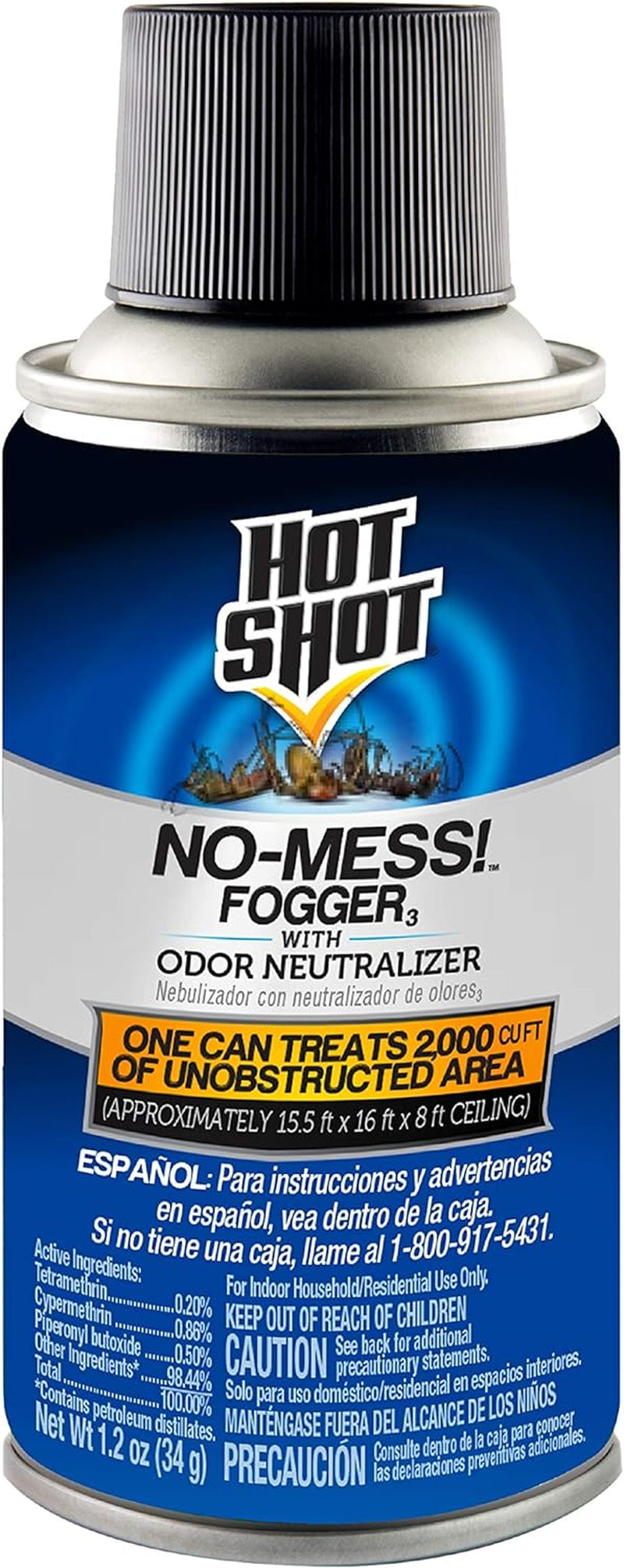 No-Mess! Fogger with Odor Neutralizer, Kills Hidden Bugs, No Need to Turn off Pilot Lights 3 Count (Pack of 6)