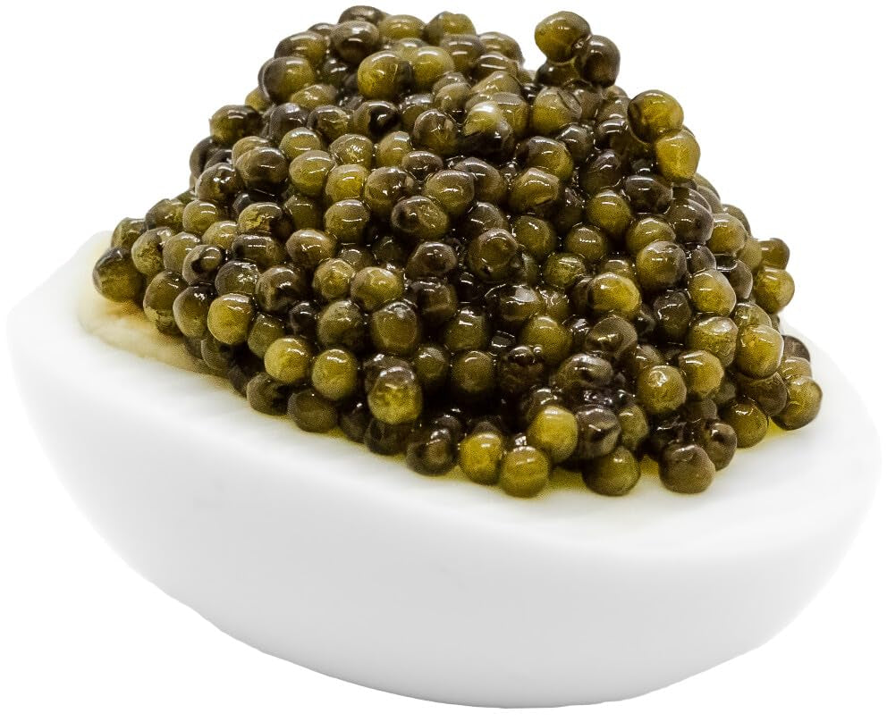 MAJESTIC Collection - Premium KALUGA Sturgeon Black  - 3.5 Oz / 100 G in Metal Jar - Kaluga Black  with Classical Malossol Taste from Sturgeon Black Roe by  D'Eden