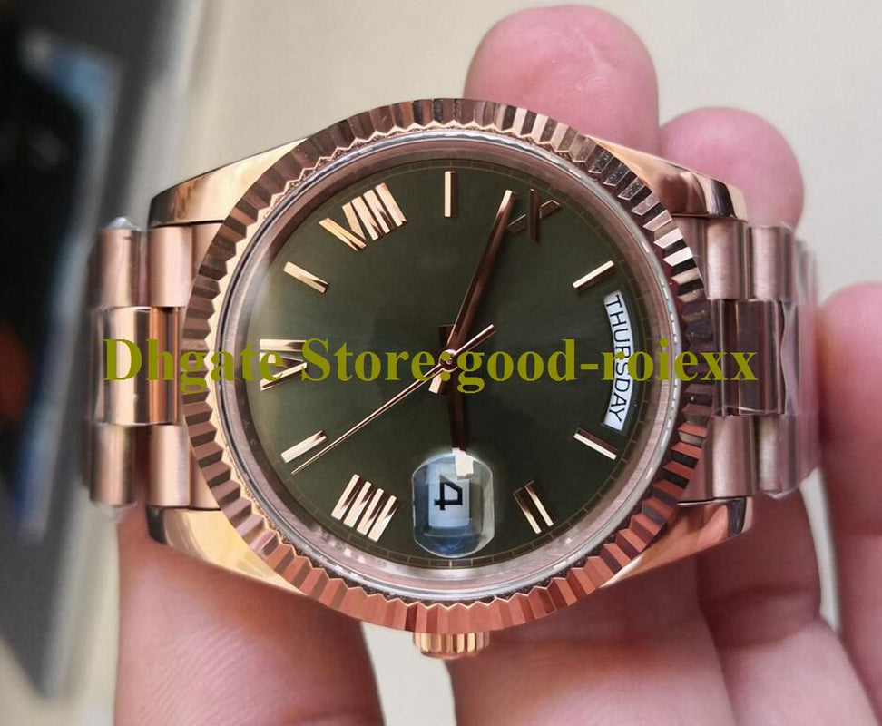 7 Colour Mens Watches Men Watch Bpf Green Brown Champagne White Automatic 2813 Movement BP Everose Time Day Date Rose Gold Crystal Chocolate Factory Wristwatches