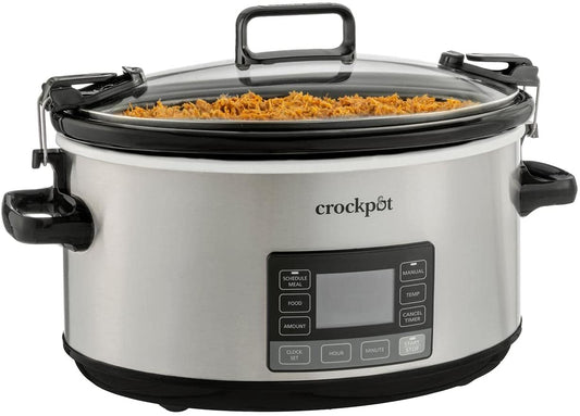 7-Quart Slow Cooker, Portable Programmable with Timer, Locking Lid, Stainless Steel; an Essential Kitchen Appliance, Perfect for Families and Gathering