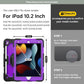 Case for Ipad 9Th/ 8Th/ 7Th Generation 10.2 Inch (Case for Ipad 9/8/ 7 Gen): with Strong Protection, Screen Protector, Hand/Shoulder Strap, Rotating Stand, Pencil Holder - Purple