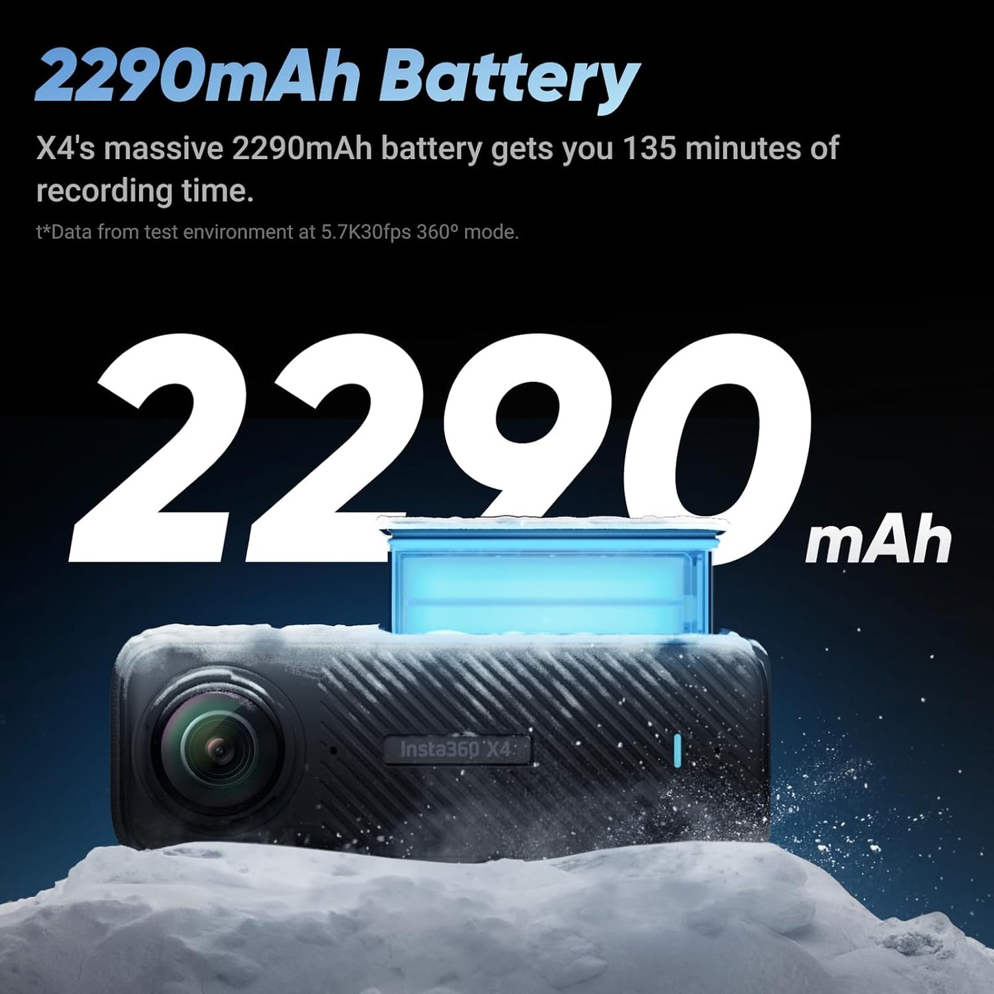 X4 - Waterproof 8K 360 Action Camera, 4K Wide-Angle Video, Invisible Selfie Stick Effect, Removable Lens Guards, 135 Min Battery Life, AI Editing, Stabilization, for Sports, Travel, Outdoor